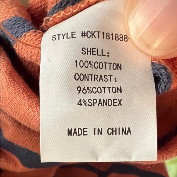 Code x Mode Orange/Blue Stripe Long Sleeve Crop Top Size XL - Picture 8 of 8